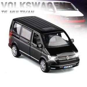 Planet Gates black 1:32 Zinc Alloy Bus Volkswagen Multivan T6 Van Alloy Toy Car Diecast MPV Model Sound Light Pull Back Children Gift Boys For Toys