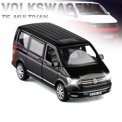 Planet Gates black 1:32 Zinc Alloy Bus Volkswagen Multivan T6 Van Alloy Toy Car Diecast MPV Model Sound Light Pull Back Children Gift Boys For Toys