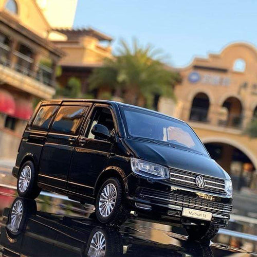 Planet Gates Black 1:32 Zinc Alloy Bus Volkswagens Multivan T6 Alloy Car Model Diecasts MPV Car Model Sound and Light Simulation Childrens Toy Gift