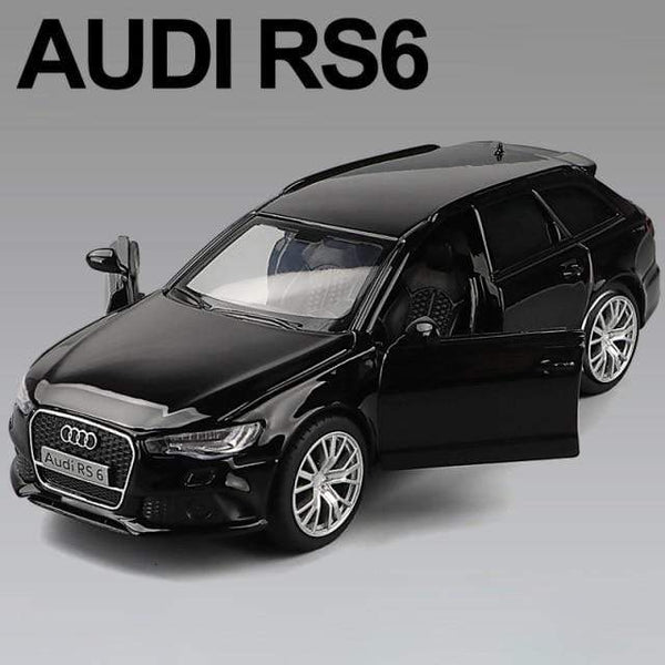 Planet Gates Black 1:36 Scale Audi RS6 Station wagon Diecast Alloy Metal Luxury Car Model Pull Back Car For Children Toys With Collection