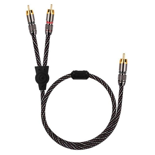 Planet Gates black / 1.5m Hifi Rca to 2Rca Cable Male to 2 Male Audio Cable Subwoofer Y Cable Splitter Aux Cable for Speaker,DVD, TV, Amplifier,Soundbox