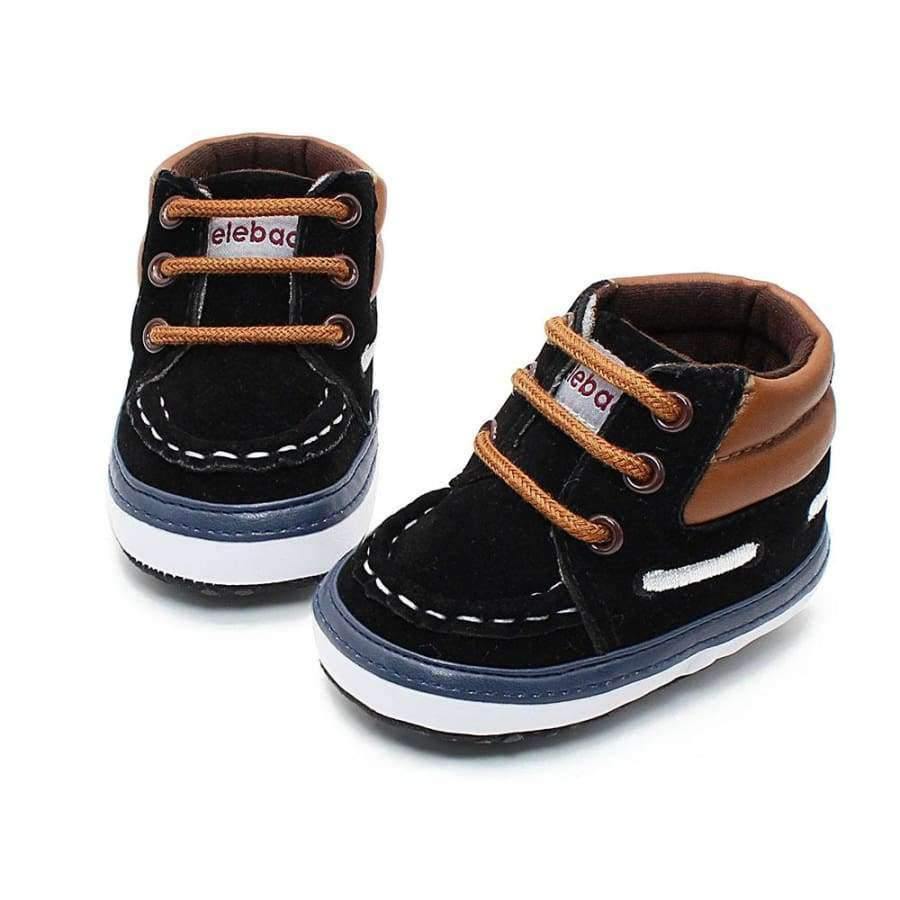 Planet Gates Black / 1 Autumn Spring Frosted Texture Soft Bottom Toddler Shoes By Hand Baby Shoes Cotton Shoes Keep Warm Lace Up First Walkers