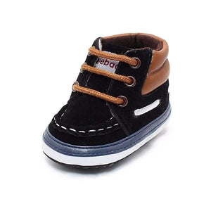 Planet Gates Black / 1 Autumn Spring Frosted Texture Soft Bottom Toddler Shoes By Hand Baby Shoes Cotton Shoes Keep Warm Lace Up First Walkers