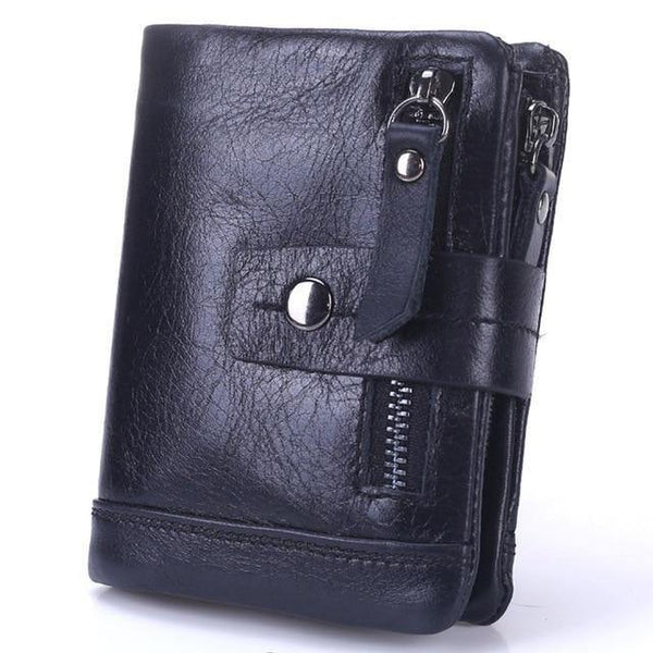 Planet Gates Black 1 Genuine Leather Men Wallets Casual Zipper Coin Purse With Card Holder Brand Cowhide Long Wallet Clutch For Male