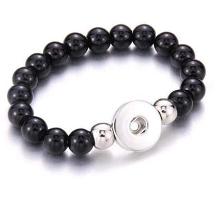 Planet Gates black 1 Handmade Snap Button Bracelet 10mm Imitation Pearls Beads Snap Jewelry Fit 18mm Snap Button Jewelry Beaded Bracelet