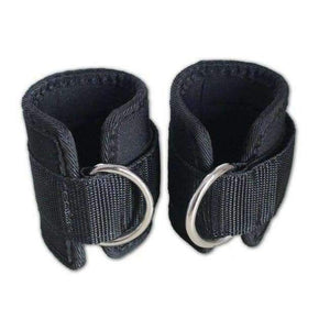 Planet Gates Black 1 Pair Body Building Resistance Band D-ring Ankle Straps Home Workout Exercise Ankle Cuffs Leg Power Training Gym Equipment Tool