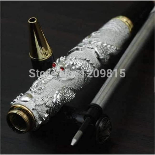 Planet Gates Black / 1 pen Luxury  41 silver dragon roller ball pen stationery school office supplies writing gift collection pens with pencil case