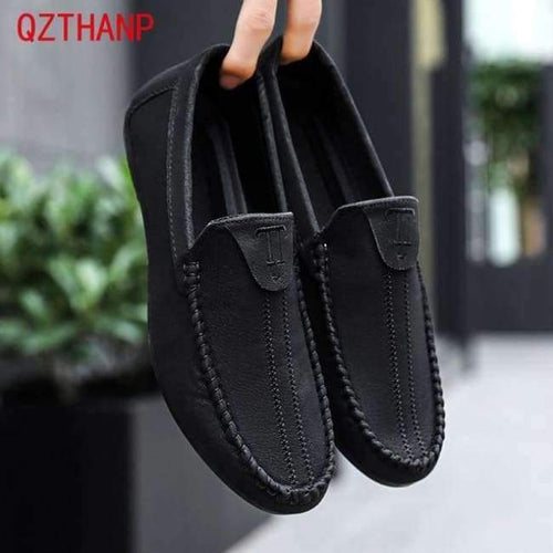 Planet Gates Black / 10 Men Casual Loafers  Pu Leather Black Solid Leather Driving Moccasins Boat Slip on Men Loafers Shoes Male Loafer Mocasines Hombre