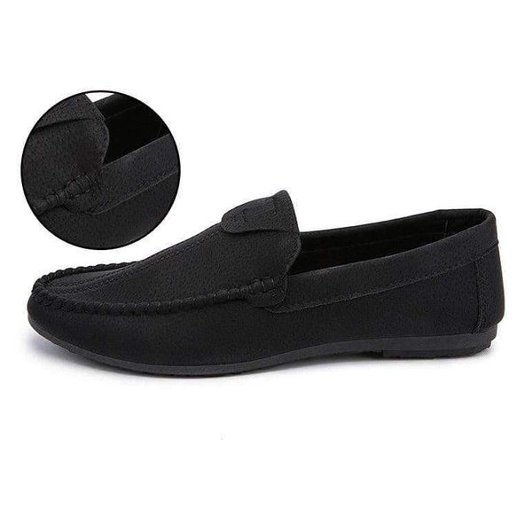 Planet Gates Black / 10 Men Casual Loafers  Pu Leather Black Solid Leather Driving Moccasins Boat Slip on Men Loafers Shoes Male Loafer Mocasines Hombre
