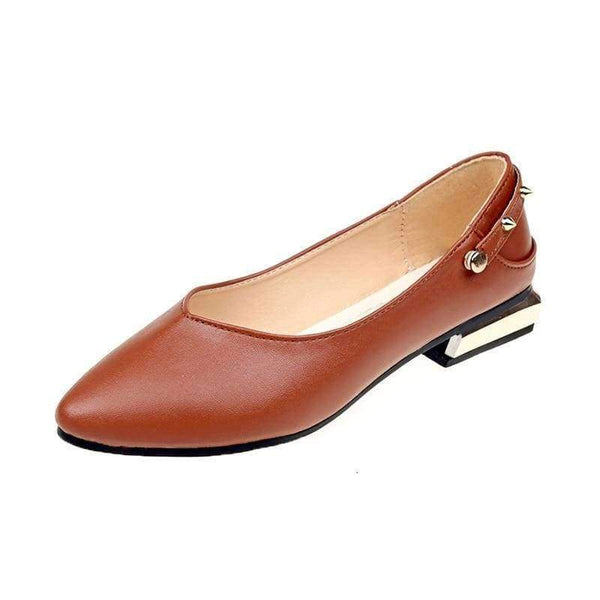 Planet Gates Black / 10 Plus Size Women Mary Janes Shoes Woman Flats Pointed toe Slippers Low Heels Ladies Rivets Slip on Flat Shoes zapatos mujer 6795