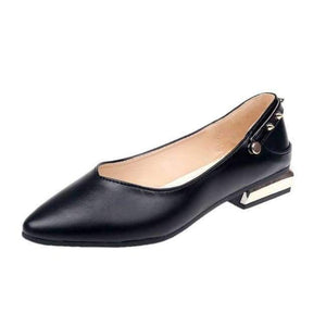 Planet Gates Black / 10 Plus Size Women Mary Janes Shoes Woman Flats Pointed toe Slippers Low Heels Ladies Rivets Slip on Flat Shoes zapatos mujer 6795