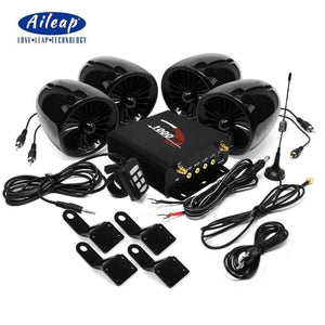 1000W Motorcycle Audio 4 Channel Amplifier Stereo Bluetooth Speaker With MP3 FM Radio USB SD Card For ATV/UTV/Boat/Marine