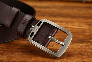 Planet Gates black / 100cm Antique Male Cow Genuine Leather Wide Waist Pin Buckle Fashion Designer Belts For Men Full-grain Leather Belt