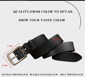 Planet Gates black / 100cm Antique Male Cow Genuine Leather Wide Waist Pin Buckle Fashion Designer Belts For Men Full-grain Leather Belt
