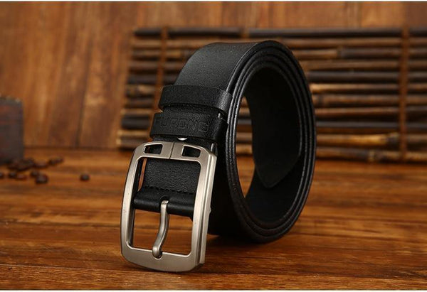 Planet Gates black / 100cm Antique Male Cow Genuine Leather Wide Waist Pin Buckle Fashion Designer Belts For Men Full-grain Leather Belt