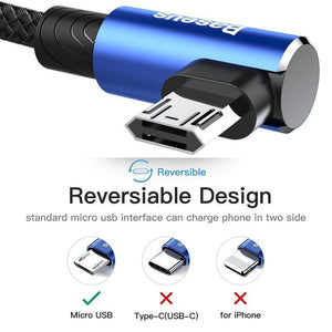 Planet Gates Black / 100cm Baseus 90 Degree Micro USB Cable Fast Charging Charger Data Cord Microusb Cable For Samsung Xiaomi Android Mobilie Phone Cables