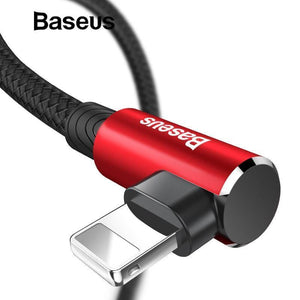 Planet Gates Black / 100cm Baseus 90 Degree USB Cable For iPhone 5 6 6s 7 8 Fast Charging Cable For iPad USB Charger Cable L Type Mobile Phone Data Cable