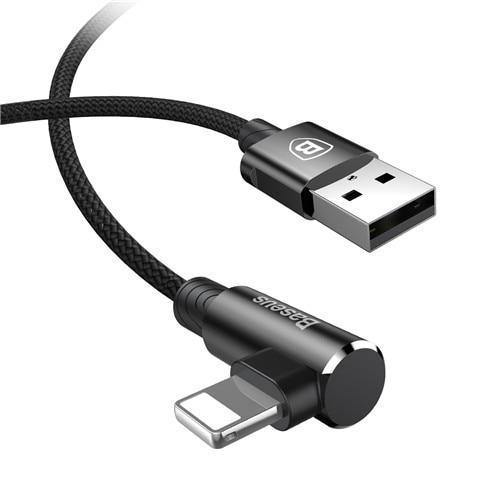 Planet Gates Black / 100cm Baseus 90 Degree USB Cable For iPhone 5 6 6s 7 8 Fast Charging Cable For iPad USB Charger Cable L Type Mobile Phone Data Cable