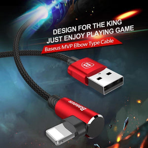 Planet Gates Black / 100cm Baseus 90 Degree USB Cable For iPhone XS Max XR X 8 7 6 6s 5 5S iPad Fast Charging Charger Data Cord Adapter Mobile Phone Cable