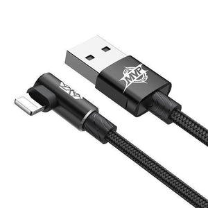 Planet Gates Black / 100cm Baseus 90 Degree USB Cable For iPhone XS Max XR X 8 7 6 6s 5 5S iPad Fast Charging Charger Data Cord Adapter Mobile Phone Cable