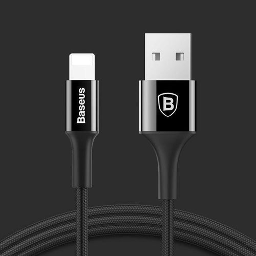 Planet Gates Black / 100cm Baseus LED Light USB Cable For iPhone X 8 7 6 6s 5 5s se iPad Fast Charging Charger Data Sync Wire Cord Phone Cable Adapter