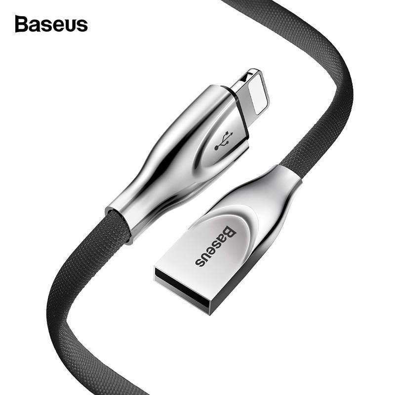 Planet Gates Black / 100cm Baseus Zinc Alloy USB Cable For iPhone Xs Max Xr X 8 7 6 6s Plus 5 5s se Mobile Phone Cable Fast Data Charging Charger Cable