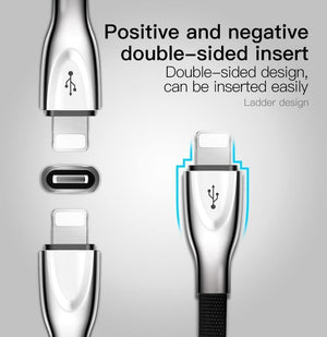 Planet Gates Black / 100cm Baseus Zinc Alloy USB Cable For iPhone Xs Max Xr X 8 7 6 6s Plus 5 5s se Mobile Phone Cable Fast Data Charging Charger Cable