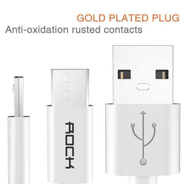 Planet Gates Black / 100cm ROCK Micro Usb Cable 5V2A Fast Charging Mobile Phone USB Charger Cord for SamSung Xiaomi Huawei Android Sync Date Cable