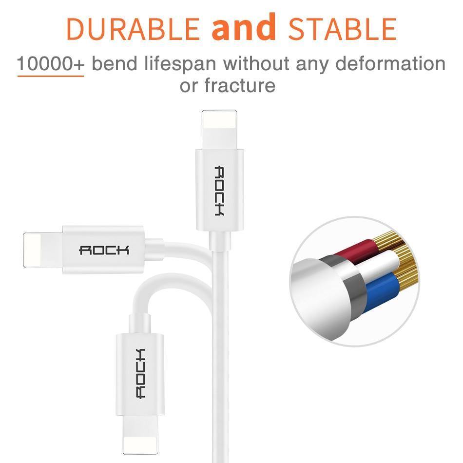 Planet Gates ROCK Mobile Phone USB Cables for iPhone 2.4A Faster Charger Cable for iPhone Charger Data Sync Cord for iPhone X iPad Mini more