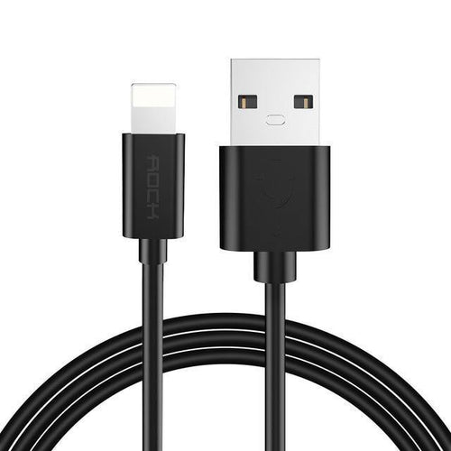 Planet Gates Black / 100cm ROCK Mobile Phone USB Cables for iPhone 2.4A Faster Charger Cable for iPhone Charger Data Sync Cord for iPhone X iPad Mini more