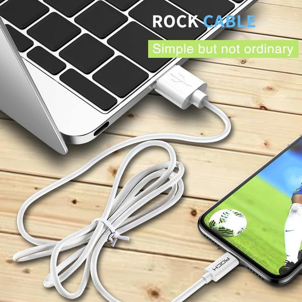 Planet Gates Black / 100cm ROCK Mobile Phone USB Cables for iPhone 2.4A Faster Charger Cable for iPhone Charger Data Sync Cord for iPhone X iPad Mini more