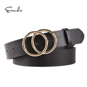 Planet Gates Black / 100cm Women Belts For Women's Jeans Fashion Gold Buckle Waist Leather Strap High Quality Designer Strap Belt Cinturon Mujer