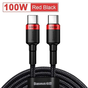 Baseus USB C to USB Type C Cable for Xiaomi Redmi Note 8 Pro Quick Charge 4.0 PD 100W Fast Charging for MacBook Pro Charge Cable