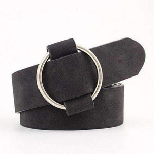 Planet Gates black / 103 Fashion Women Vintage Metal Round Buckle Waist Belt Waistband Needle-free Circle Casual Ladies Belt