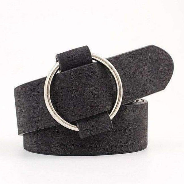 Planet Gates black / 103 Fashion Women Vintage Metal Round Buckle Waist Belt Waistband Needle-free Circle Casual Ladies Belt