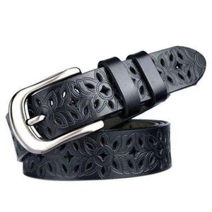 Planet Gates black / 105cm GEERSIDAN 2018 New genuine leather women belt Design brand hollow decoration belt for women Fashon pin buckle female waistband