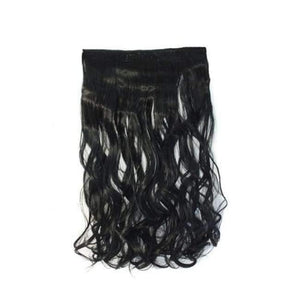 Planet Gates Black / 10inches 5 clips in hair extension pony tail blonde extensions wavy heat resistant long clip synthetic hairpiece one piece WoodFestival