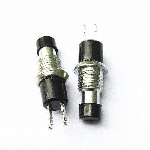 Planet Gates Black 10pcs 7mm Momentary Push Button Switch Reset Micro Switch Normally Open PBS-110