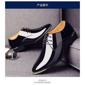 Planet Gates Black / 11 2018 Newly Men's Quality Patent Leather Shoes Zapatos de hombre Size 38-47 Black Leather Soft Man Dress Shoes