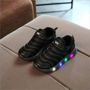 Planet Gates black / 11 Cool soft cute baby toddlers slip on Spring/autumn Lovely LED lighting baby first walkers sneakers glitter girls boys shoes