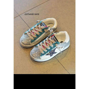 Planet Gates Black / 11 Toddler Baby Glittler Shoe Girl Star White Sneaker Boy Sport Shoe Kid Child Causal Trainer Sequin Flat F1550