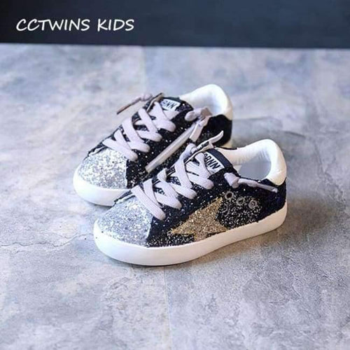 Planet Gates Black / 11 Toddler Baby Glittler Shoe Girl Star White Sneaker Boy Sport Shoe Kid Child Causal Trainer Sequin Flat F1550