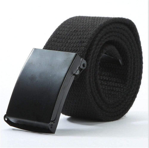 Fashion Men's Plain Webbing Waist Belt Casual Unisex Solid Color Knitted Canvas Belt