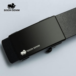 Planet Gates Black / 110cm Men's Belt Automatic Belts Genuine Leather Men Belt 3.2cm Width Cowskin Male Brand Jeans Belts Strap