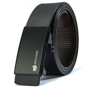 Planet Gates Black / 110cm Men's Belt Automatic Belts Genuine Leather Men Belt 3.2cm Width Cowskin Male Brand Jeans Belts Strap