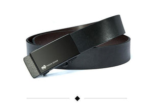 Planet Gates Black / 110cm Men's Belt Automatic Belts Genuine Leather Men Belt 3.2cm Width Cowskin Male Brand Jeans Belts Strap
