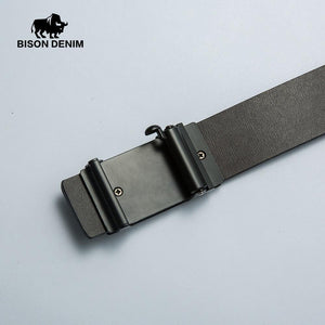 Planet Gates Black / 110cm Men's Belt Automatic Belts Genuine Leather Men Belt 3.2cm Width Cowskin Male Brand Jeans Belts Strap