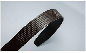 Planet Gates Black / 110cm Men's Belt Automatic Belts Genuine Leather Men Belt 3.2cm Width Cowskin Male Brand Jeans Belts Strap