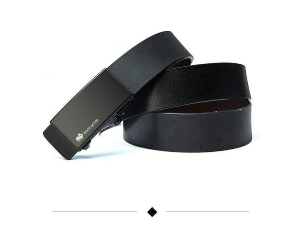 Planet Gates Black / 110cm Men's Belt Automatic Belts Genuine Leather Men Belt 3.2cm Width Cowskin Male Brand Jeans Belts Strap