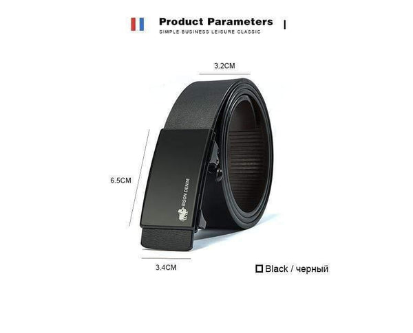 Planet Gates Black / 110cm Men's Belt Automatic Belts Genuine Leather Men Belt 3.2cm Width Cowskin Male Brand Jeans Belts Strap